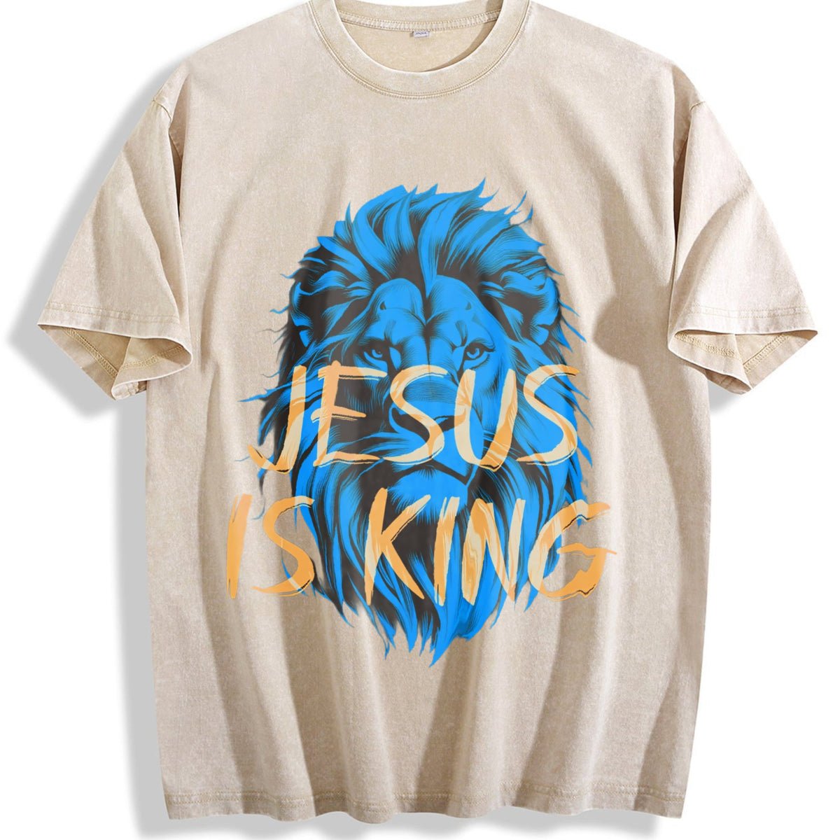 Jesus Is King Blue Lion Vintage Washed T-Shirt product image 1