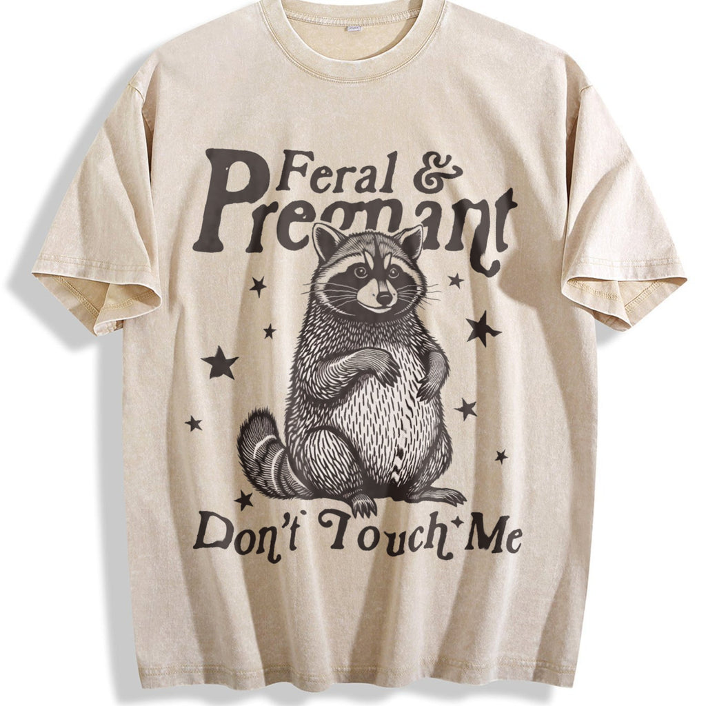 Feral And Pregnant Don't Touch Me Vintage Washed T-Shirt product image 1
