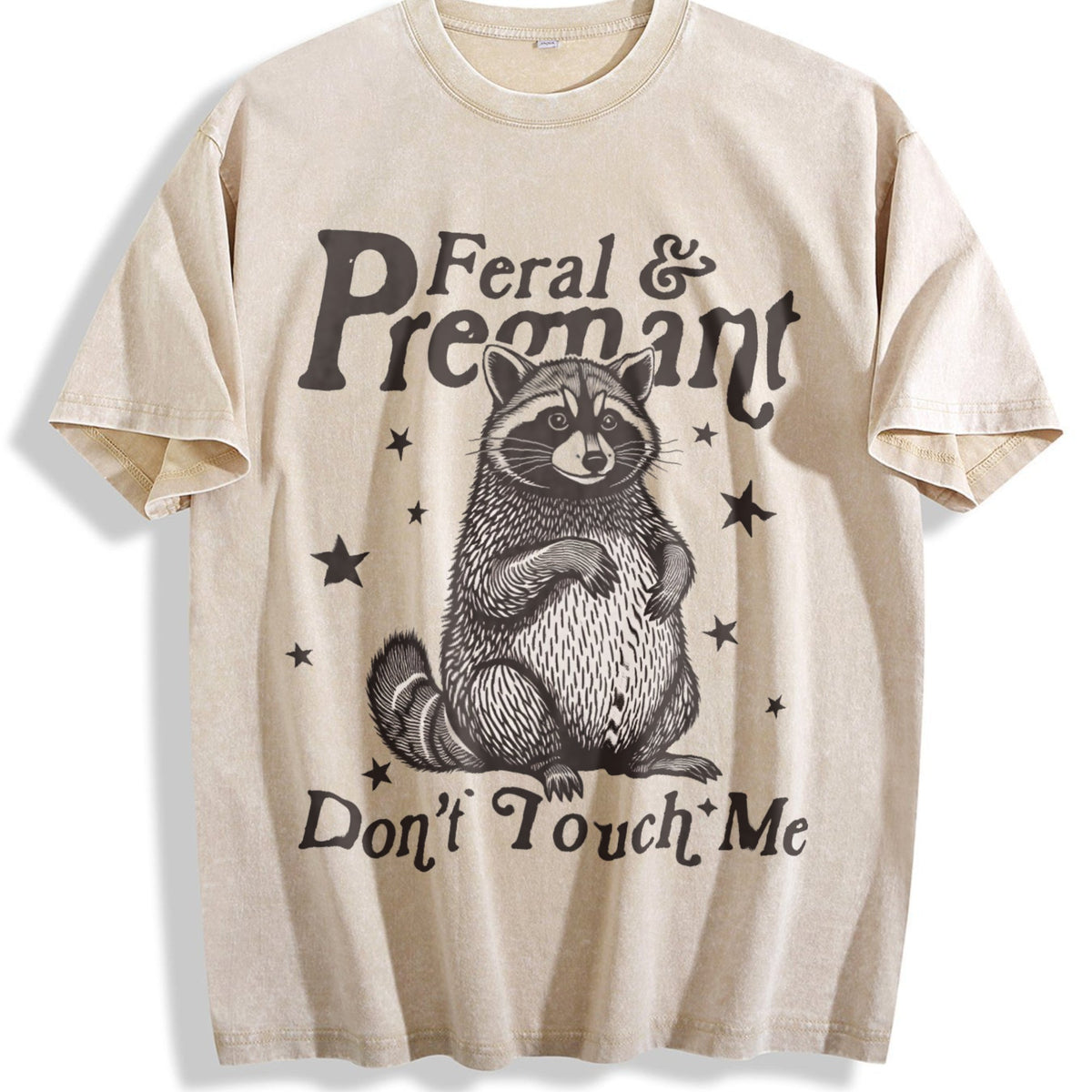 Feral And Pregnant Don't Touch Me Vintage Washed T-Shirt product image 1
