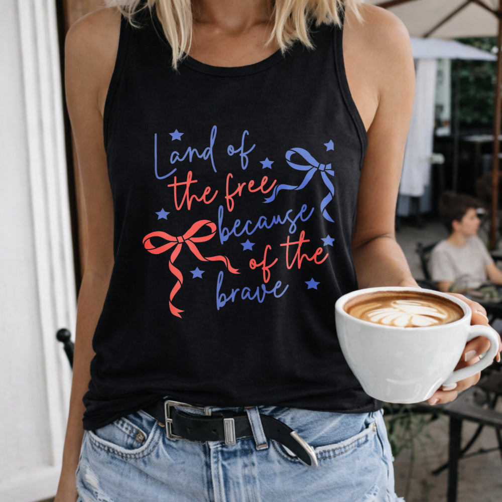 Land Of The Free Because Of The Brave Coquette Memorial Day Women's Tank Top