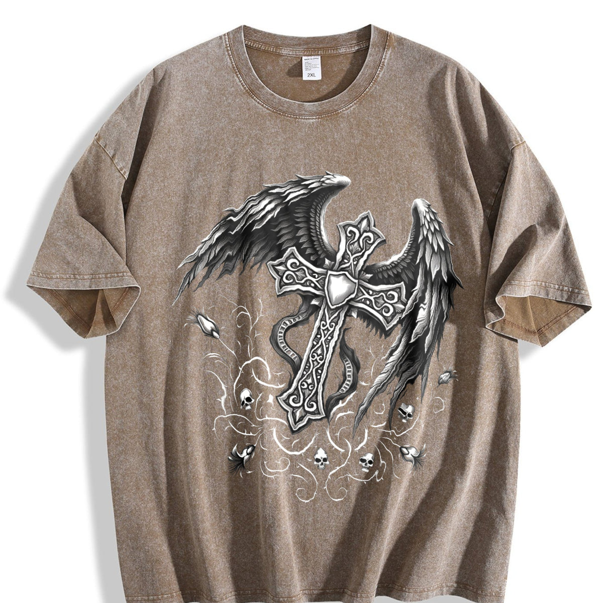 Gothic Cross Wings 100 Boxy Y2K Aesthetic Summer Vibes product image 3