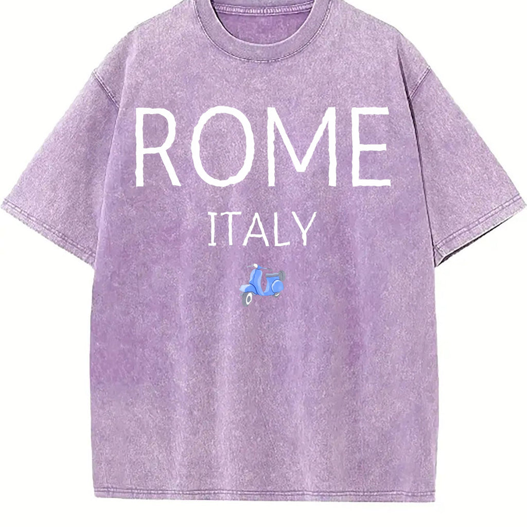 Rome Italy Vespa Vintage Washed T-Shirt product image 6