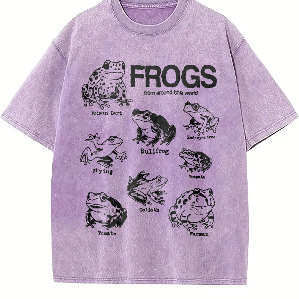 Frogs Around The World Vintage Washed T-Shirt product image 6