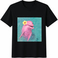 Pink Dolphin Flower Cotton T-Shirt product image 1