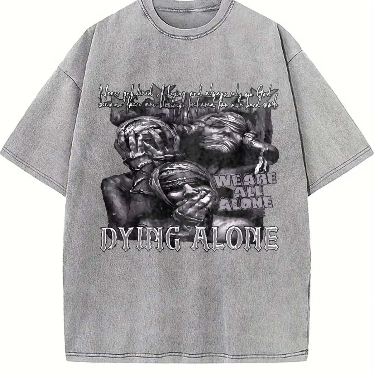 Dying Alone Quote Vintage Washed T-Shirt product image 5