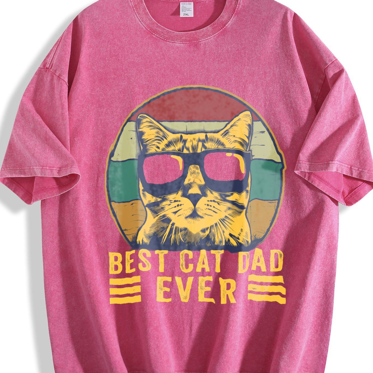 Best Cat Dad Ever Vintage Washed T-Shirt product image 7