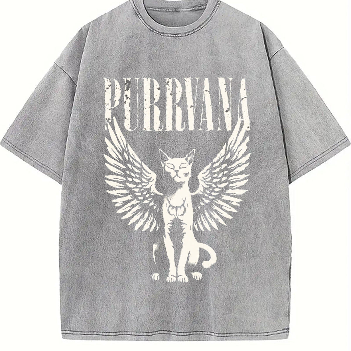 Purrvana Cat With Wings Vintage Washed T-Shirt product image 5