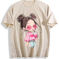Messy Bun Girl with Pink Drink Vintage Washed T-Shirt product image 1