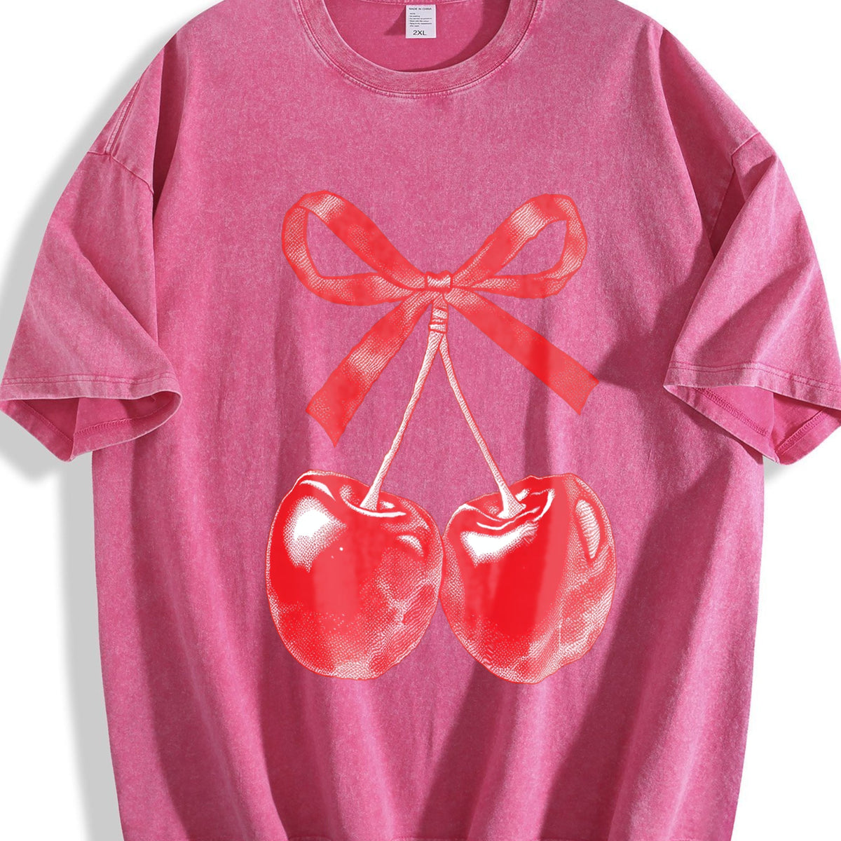Cherry Bow Halftone Vintage Washed T-Shirt product image 7