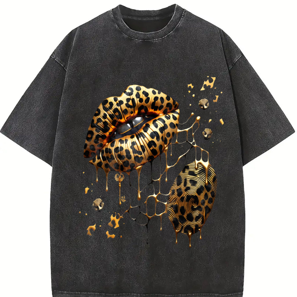 Explorer Statement With Leopard Lips And Golden Drips product image 2