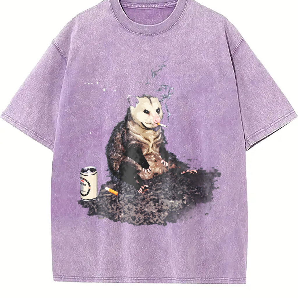 Smoking Opossum Meme Vintage Washed T-Shirt product image 6