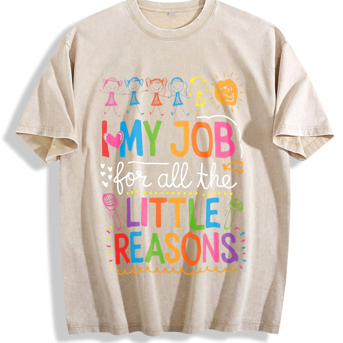 Preschool Teacher With Quote Vintage Washed T-Shirt product image 1