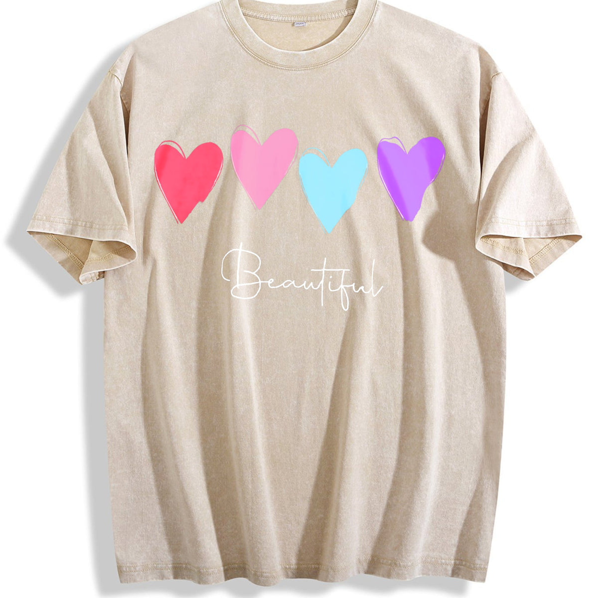 Backside With Colorful Hearts And Beautiful Text Vintage product image 1