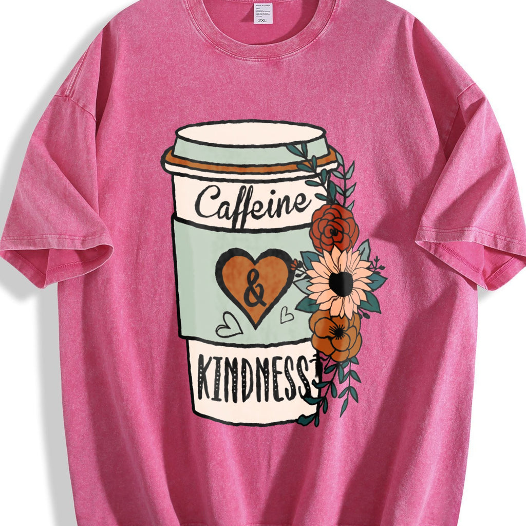 Caffeine And Kindness Vintage Washed T-Shirt product image 7