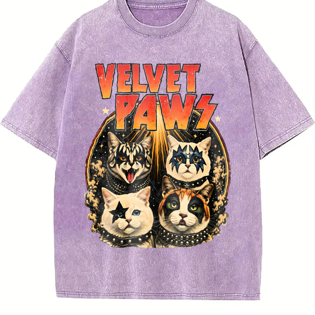 Velvet Pawz Cat Rock Band Vintage Washed T-Shirt product image 6