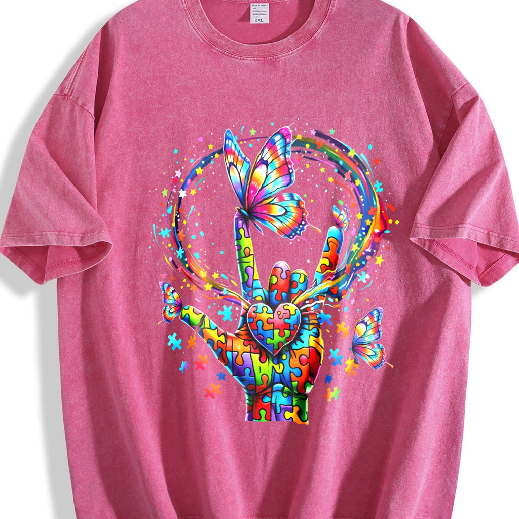 The Explorer & Grunge Vibes: Rainbow Hand Rock On Vintage product image 7