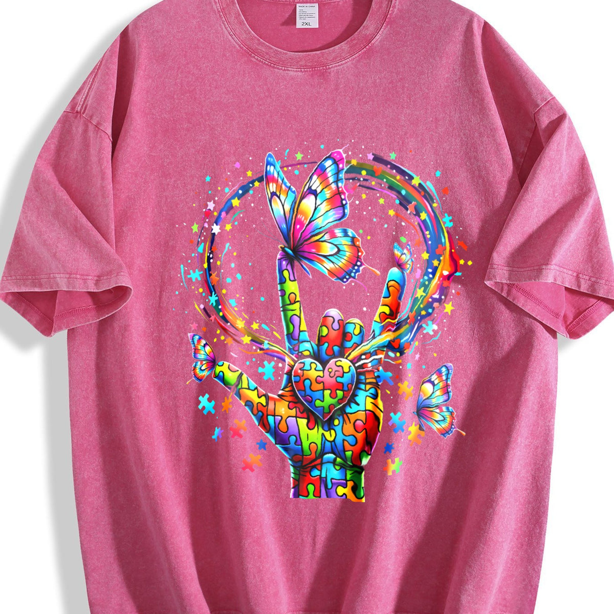The Explorer & Grunge Vibes: Rainbow Hand Rock On Vintage product image 7