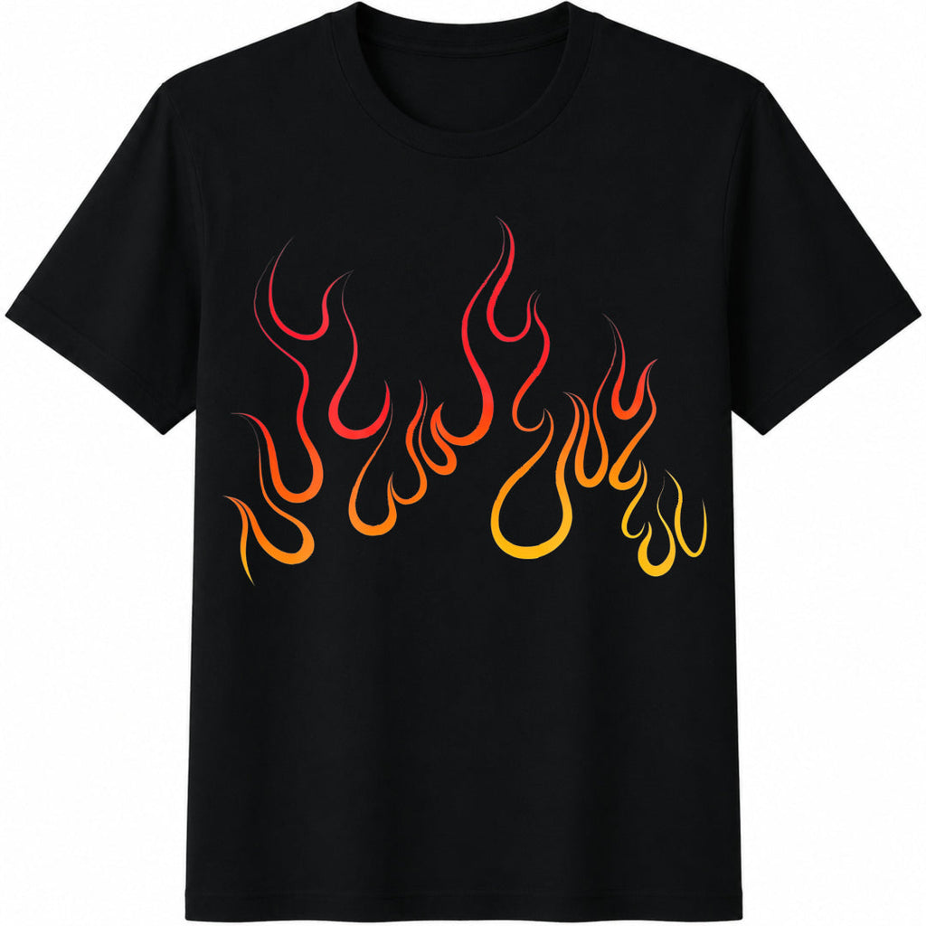 Red Orange Gradient Flame Big Comfy Cotton T-Shirt product image 1