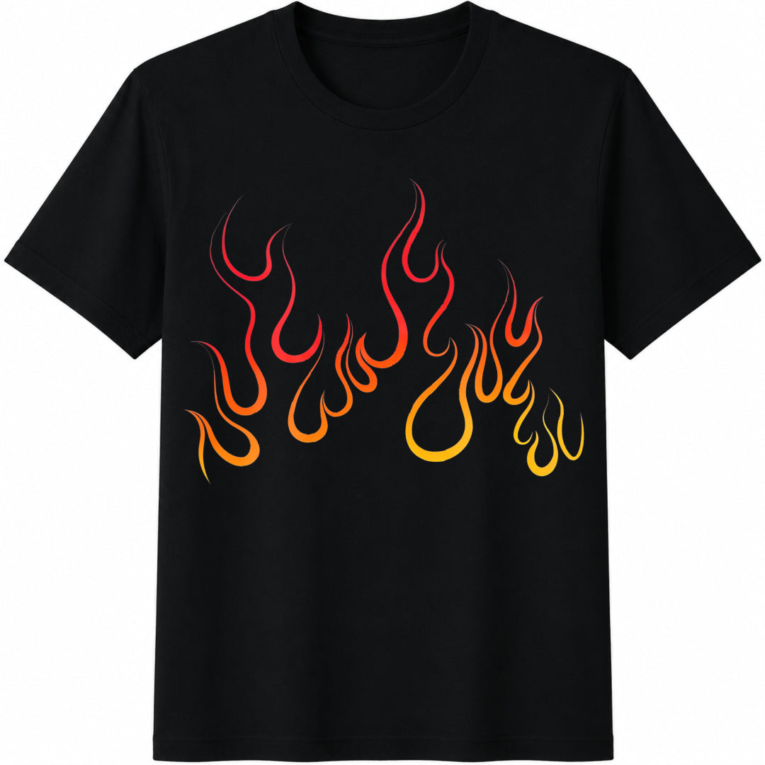 Red Orange Gradient Flame Big Comfy Cotton T-Shirt product image 1