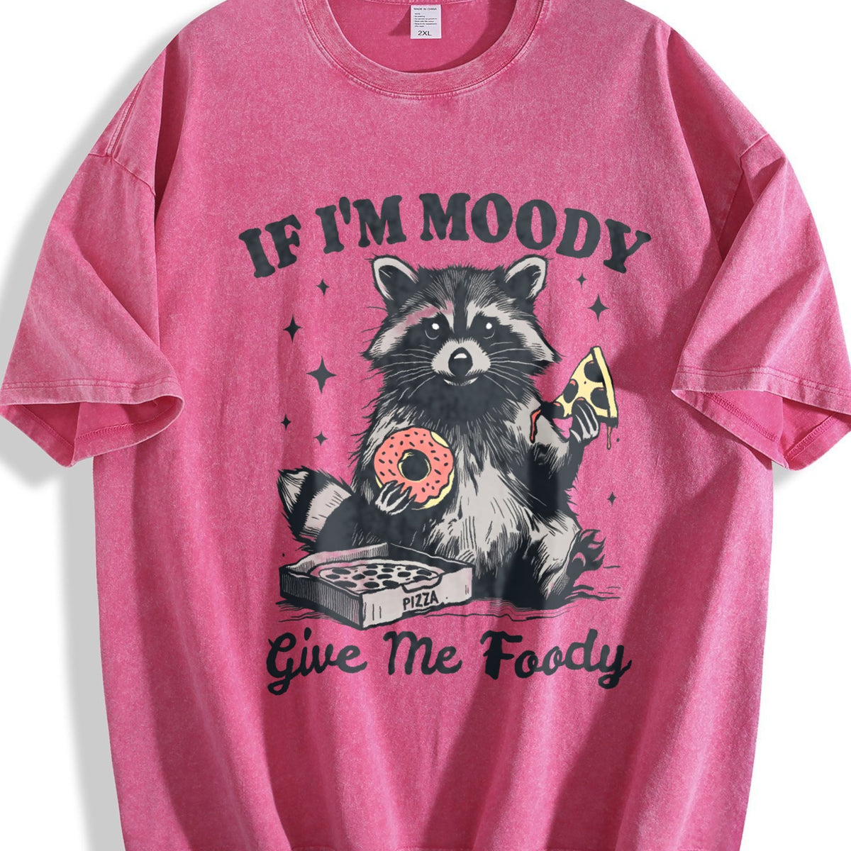 Raccoon If I'm Moody Give Me Foody Vintage Washed T-Shirt product image 7