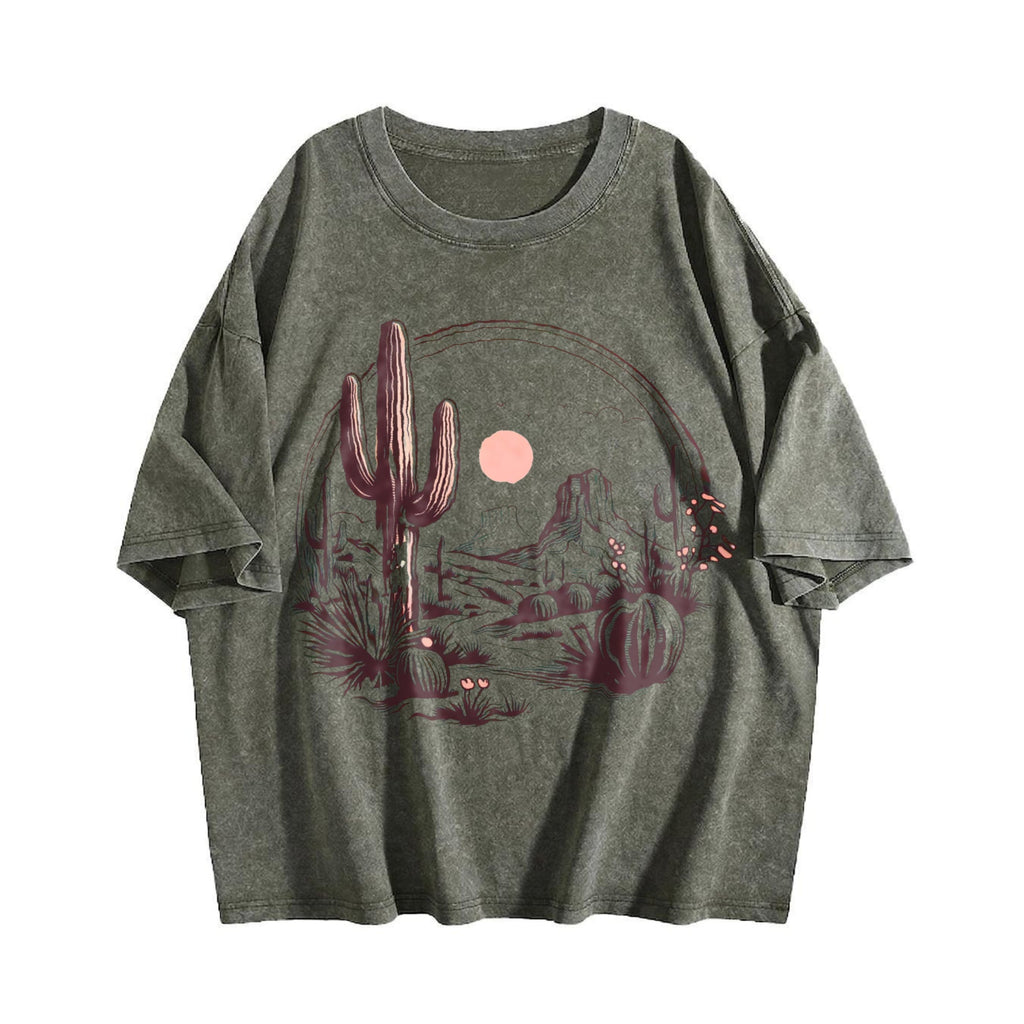 Desert Landscape Cactus Vintage Washed T-Shirt product image 4