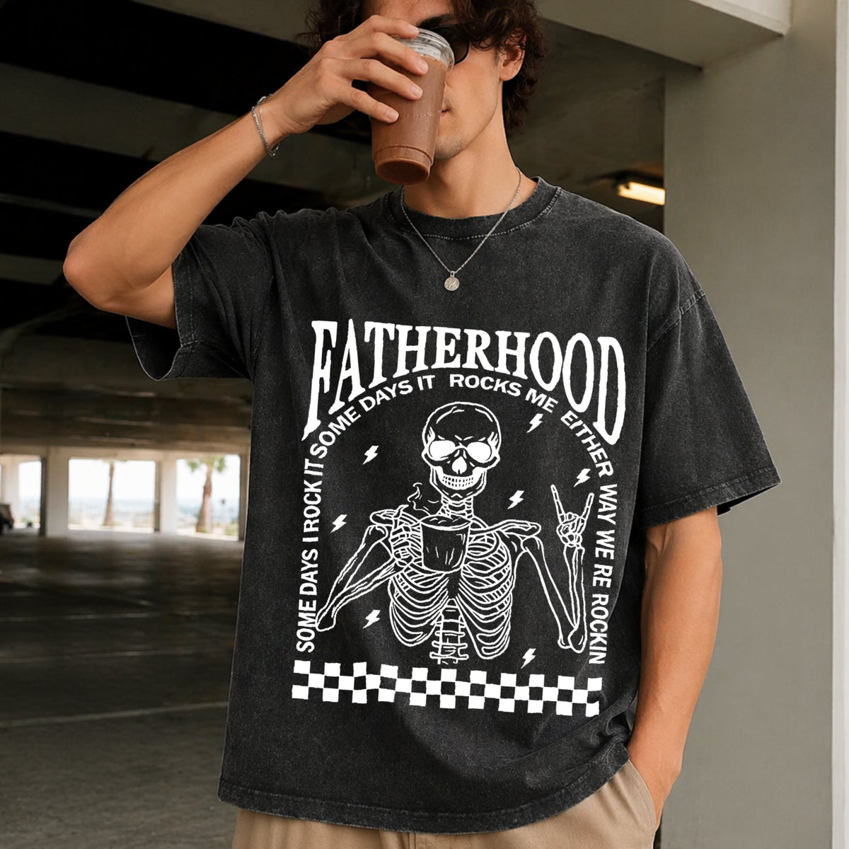 Fatherhood Vintage Washed T-Shirt product image 9