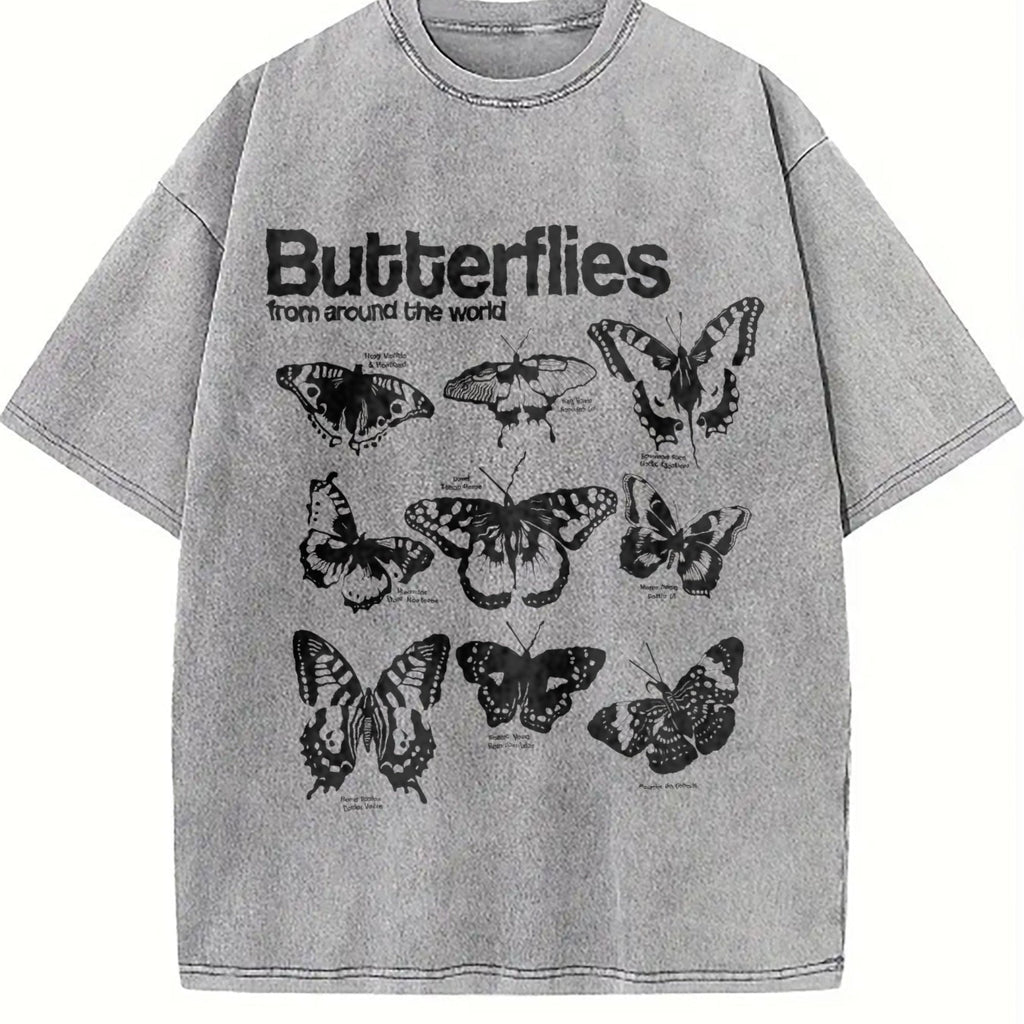 Butterflies Infographic Vintage Washed T-Shirt product image 5