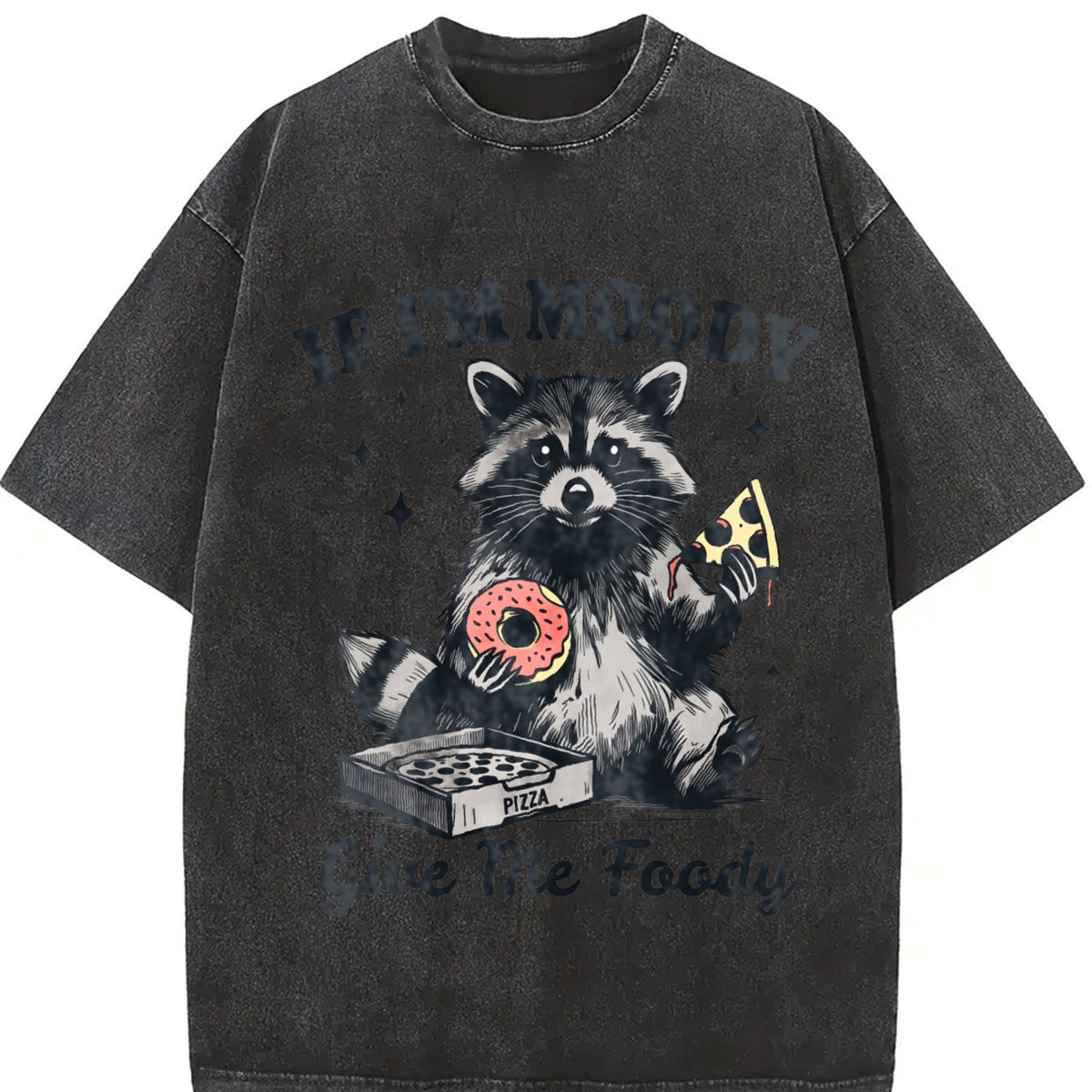 Raccoon If I'm Moody Give Me Foody Vintage Washed T-Shirt product image 2