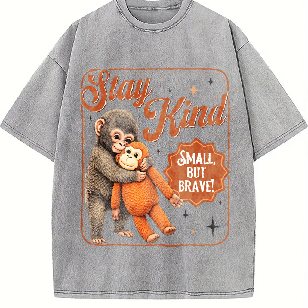 Stay Kind Small but Brave Sloth Vintage Washed T-Shirt product image 5