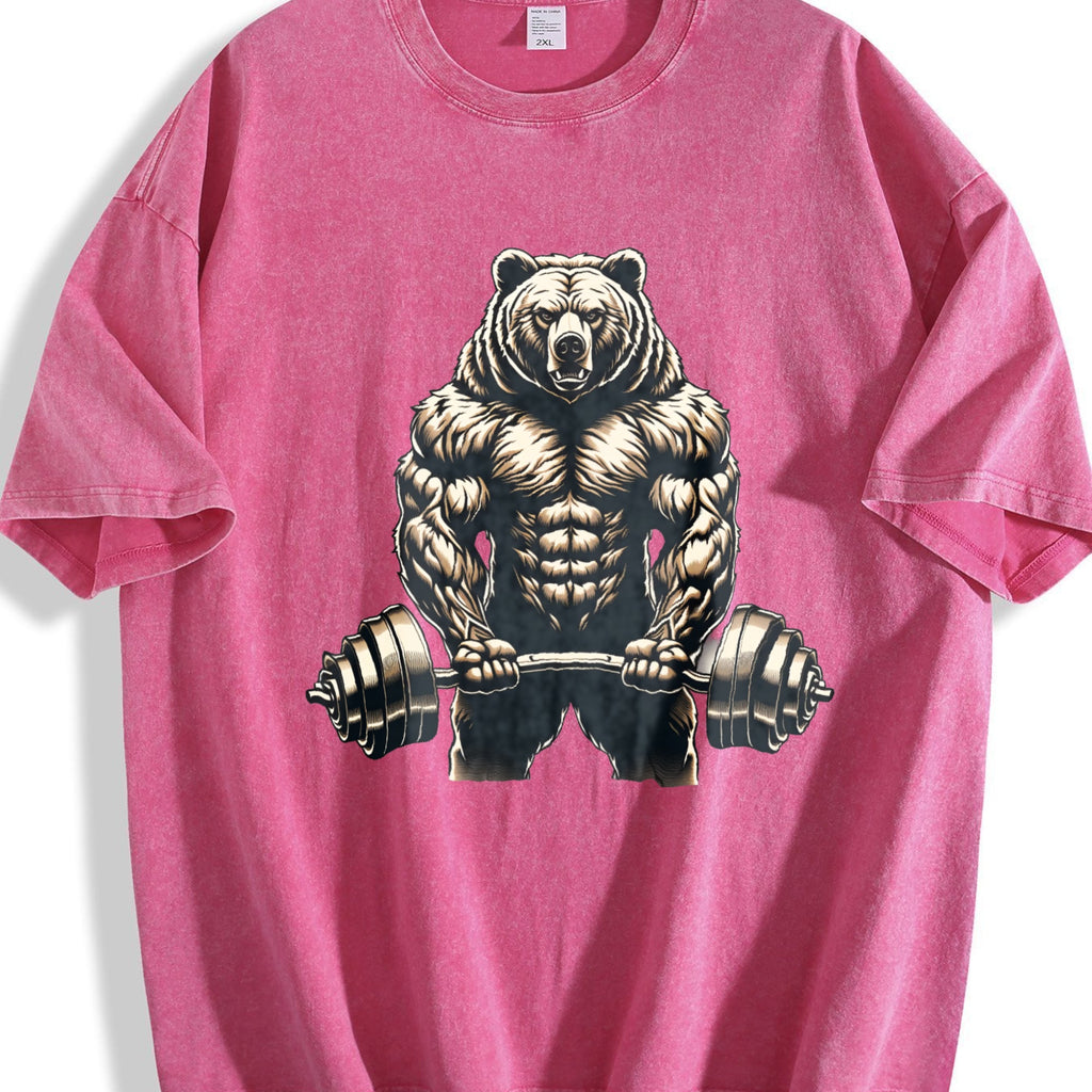 Bear Powerlifting Weightlifting Gym Workout Vintage Washed product image 7