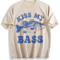 Kiss My Bass Funny Fishing Vintage Washed T-Shirt product image 1