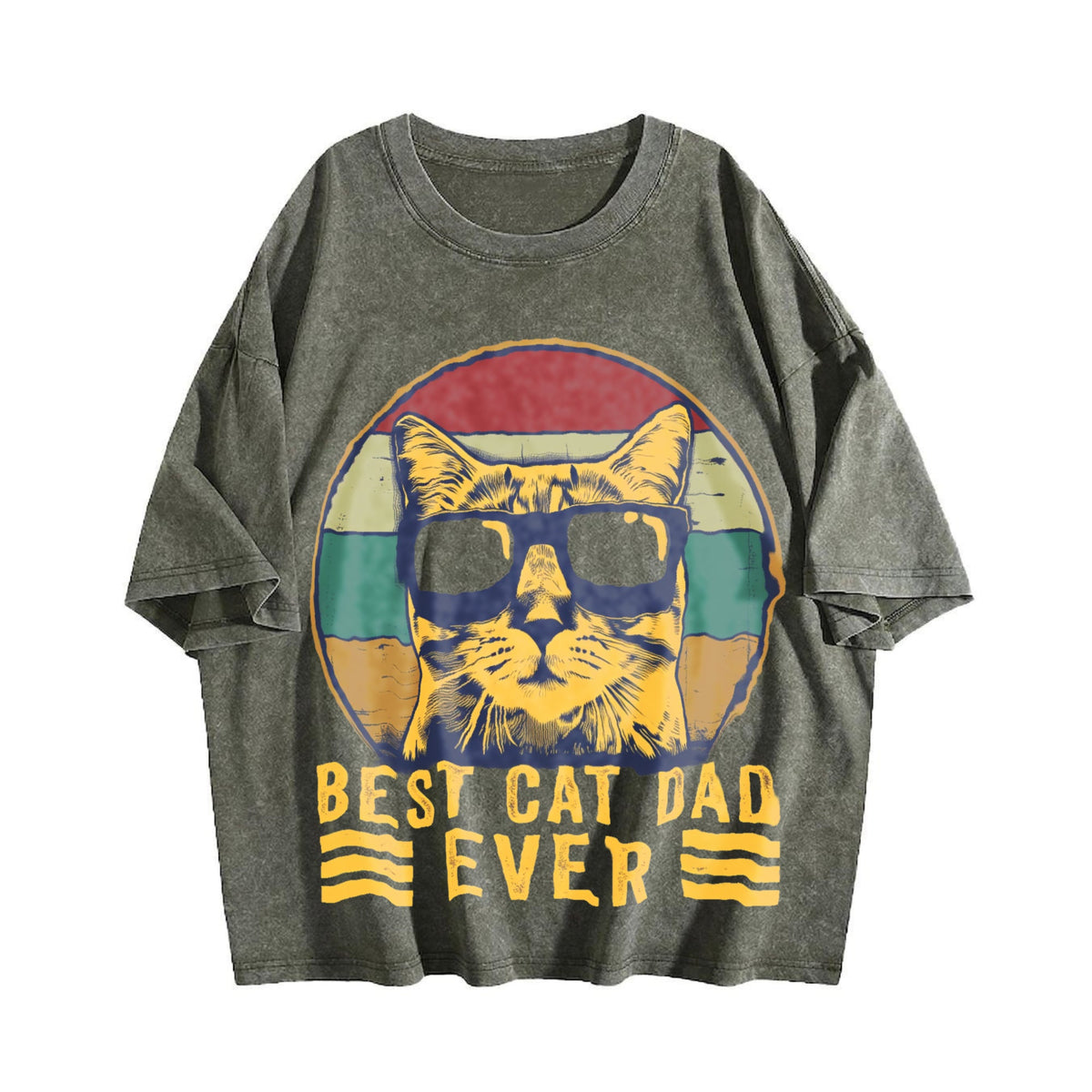 Best Cat Dad Ever Vintage Washed T-Shirt product image 4