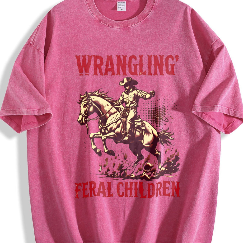 Wranglin' Feral Children Raccoon 90s Vintage Washed T-Shirt product image 7