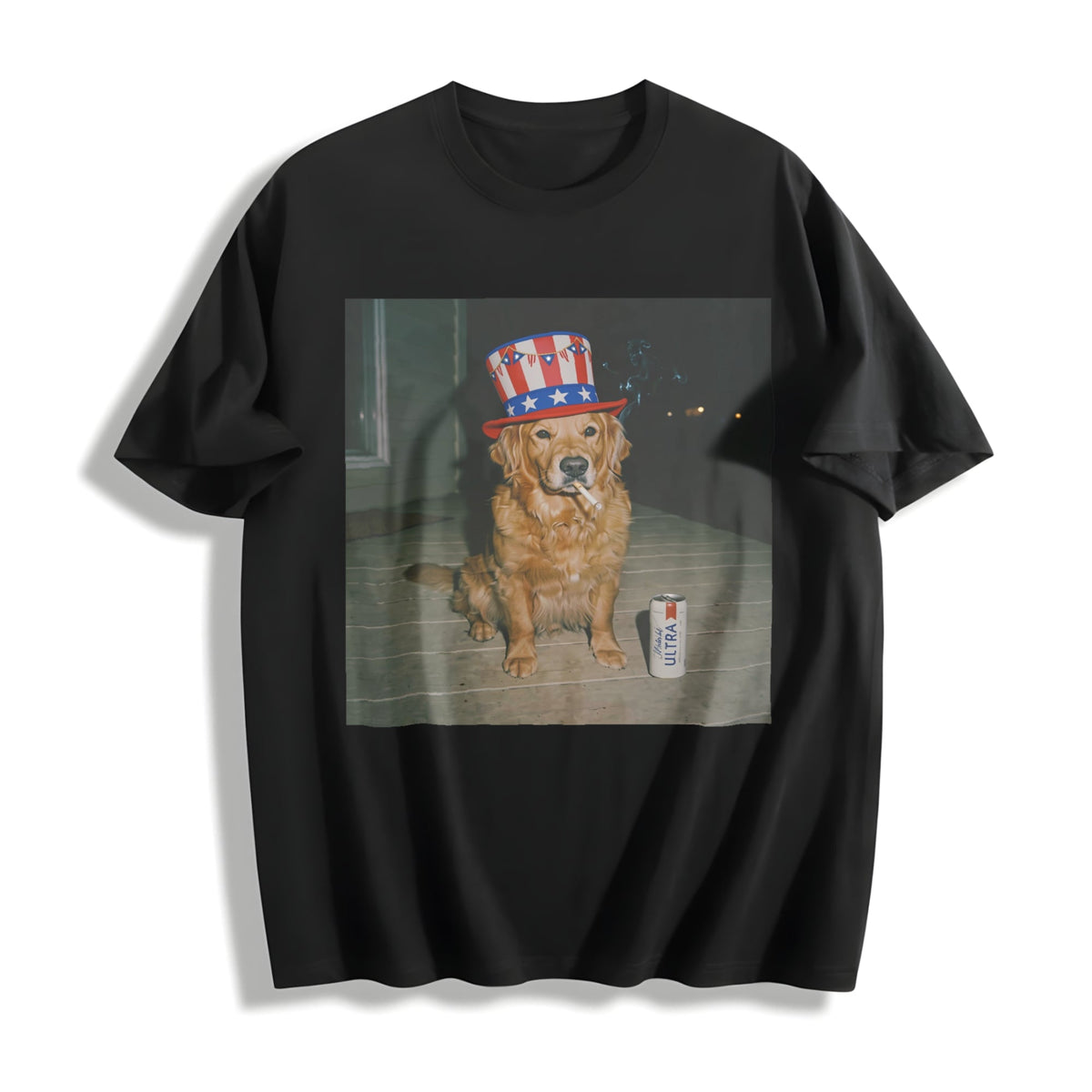 Funny Patriotic Dog Cotton T-Shirt product image 1