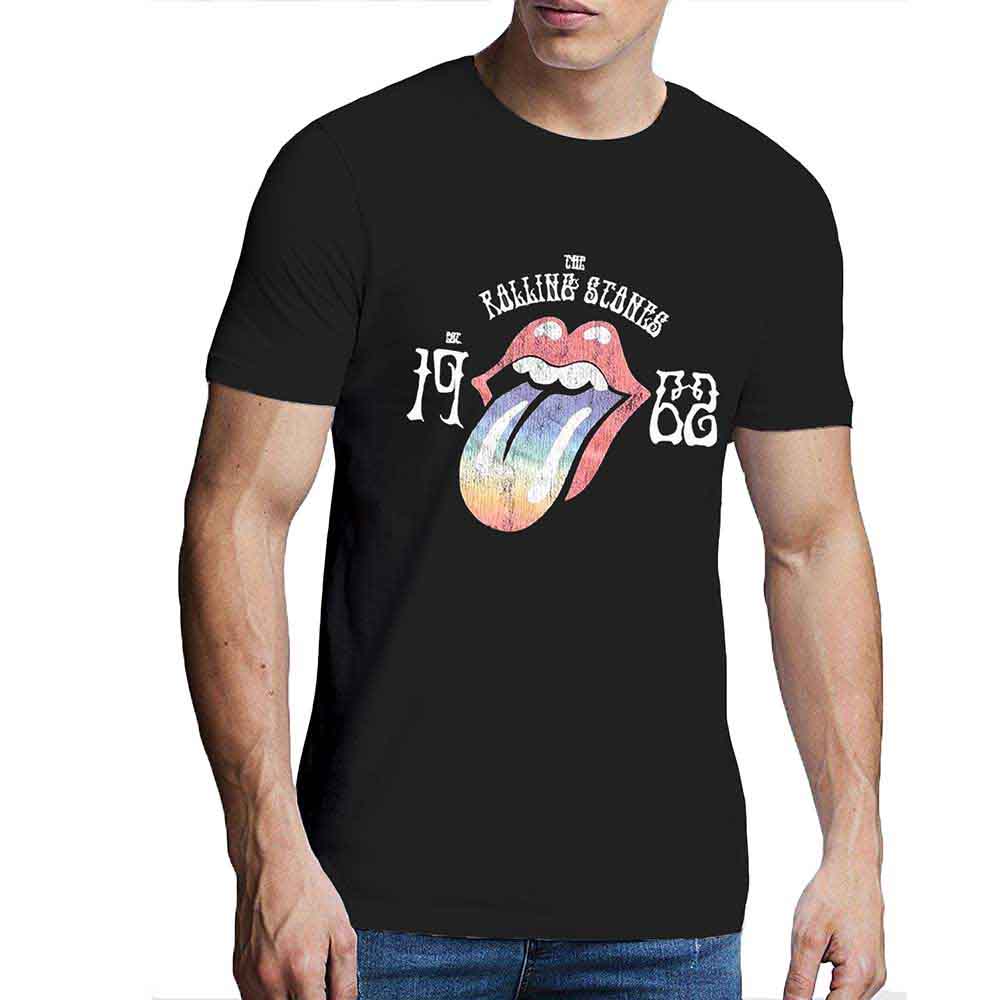 The Rolling Stones Sixty Rainbow Tongue 1962 Puff print T product image 2