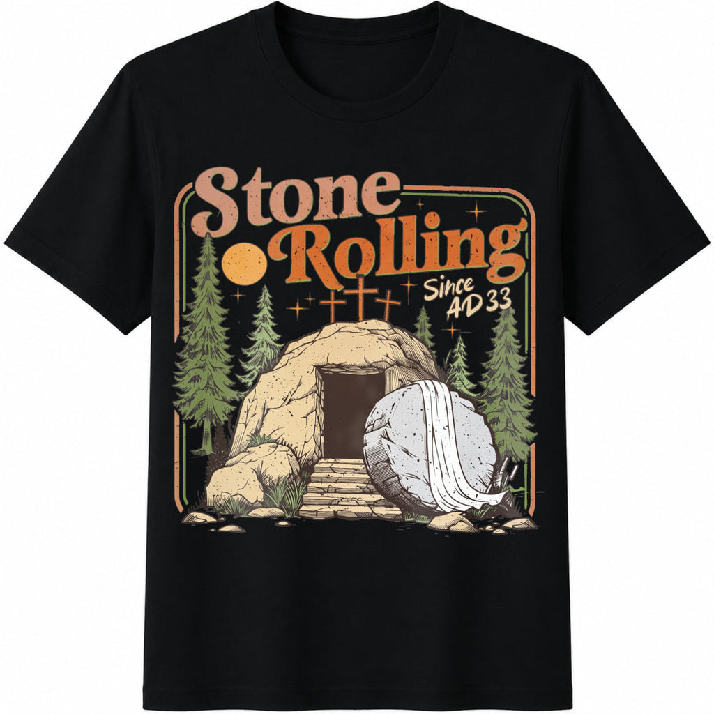 Rolling Christian Stones Easter Jesus Christ Cotton T-Shirt product image 1