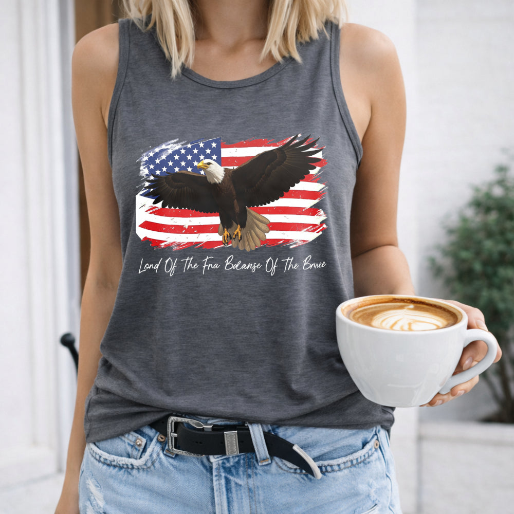 Land Of The Free Because Of The Brave Patriotic Eagle Women's Tank Top