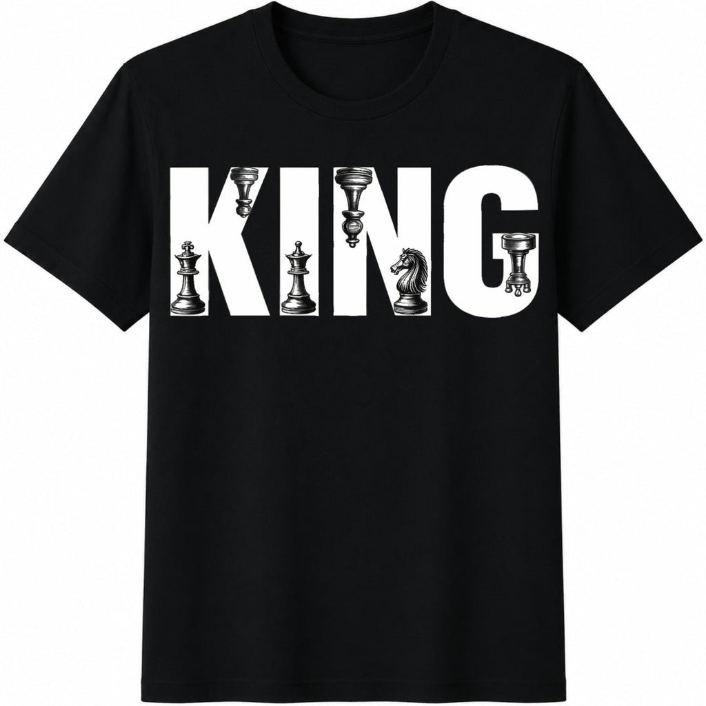 King Chess Letter Cotton T-Shirt product image 1