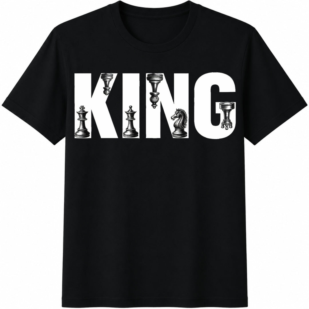 King Chess Letter Cotton T-Shirt product image 1
