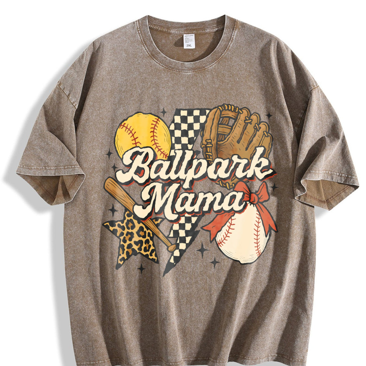 Ballpark Mama Baseball and Softball Vintage Washed T-Shirt product image 3