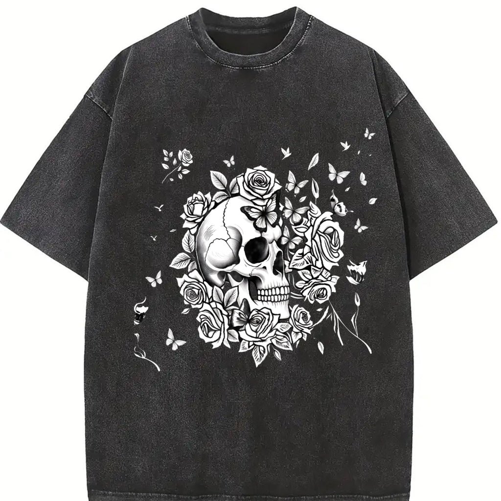 Skull Roses Butterfly Boxy Y2K Aesthetic Summer Vibes product image 2