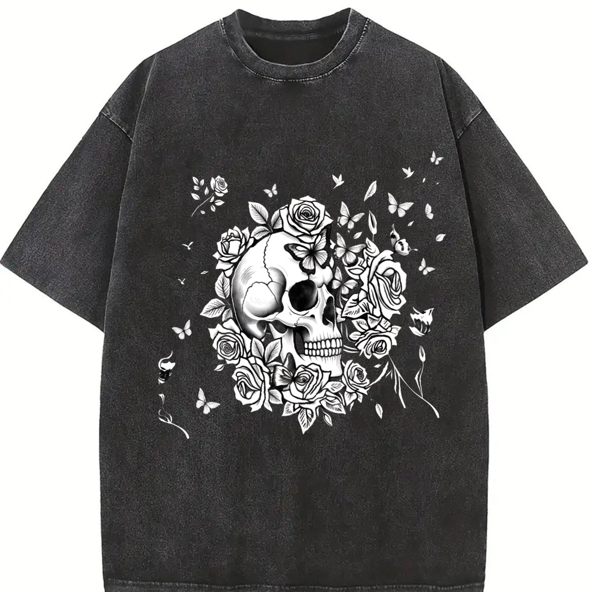 Skull Roses Butterfly Boxy Y2K Aesthetic Summer Vibes product image 2
