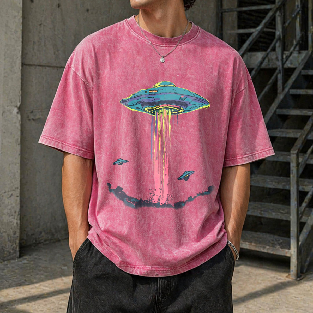 Alien Abduction Vintage Washed T-Shirt product image 14