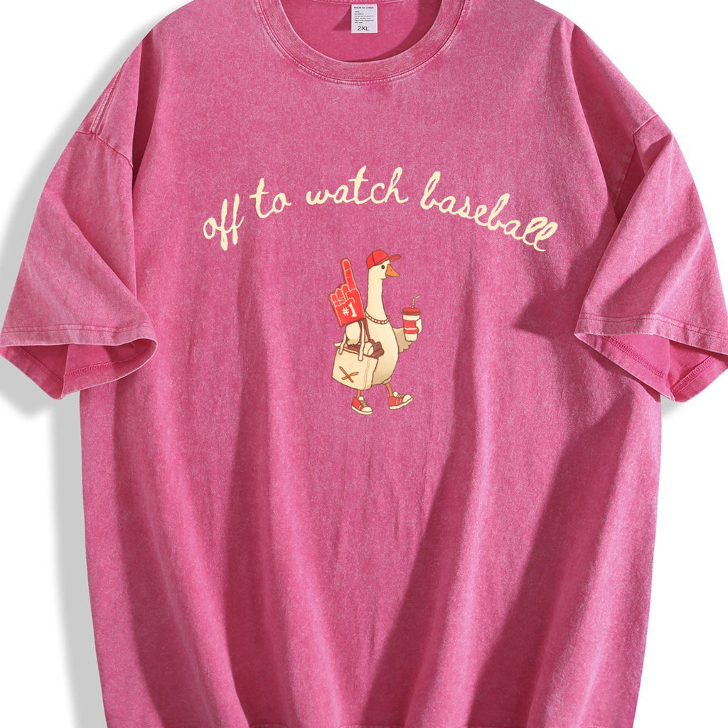 Off to Watch Baseball Goose Vintage Washed T-Shirt product image 7