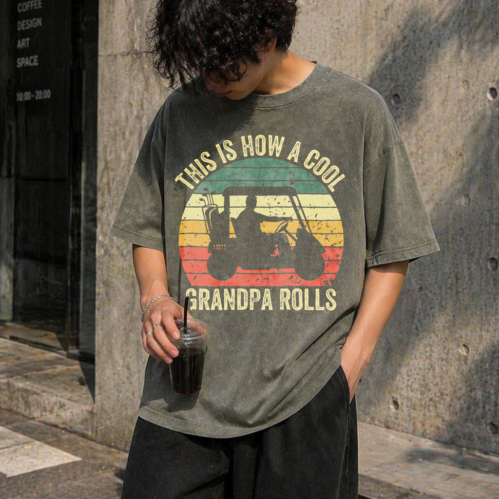 Golf Grandpa Vintage Washed T-Shirt product image 4