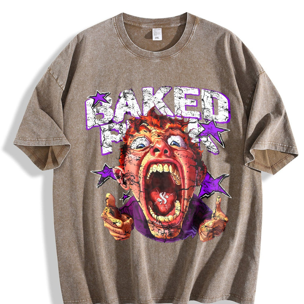 Funny Cartoon Face Vintage Washed T-Shirt product image 3