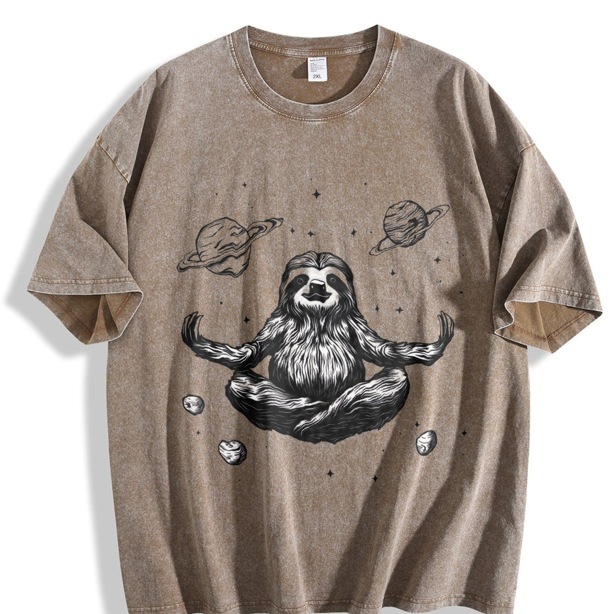 Funny Sloth In A Zen Meditation Vintage Washed T-Shirt product image 3