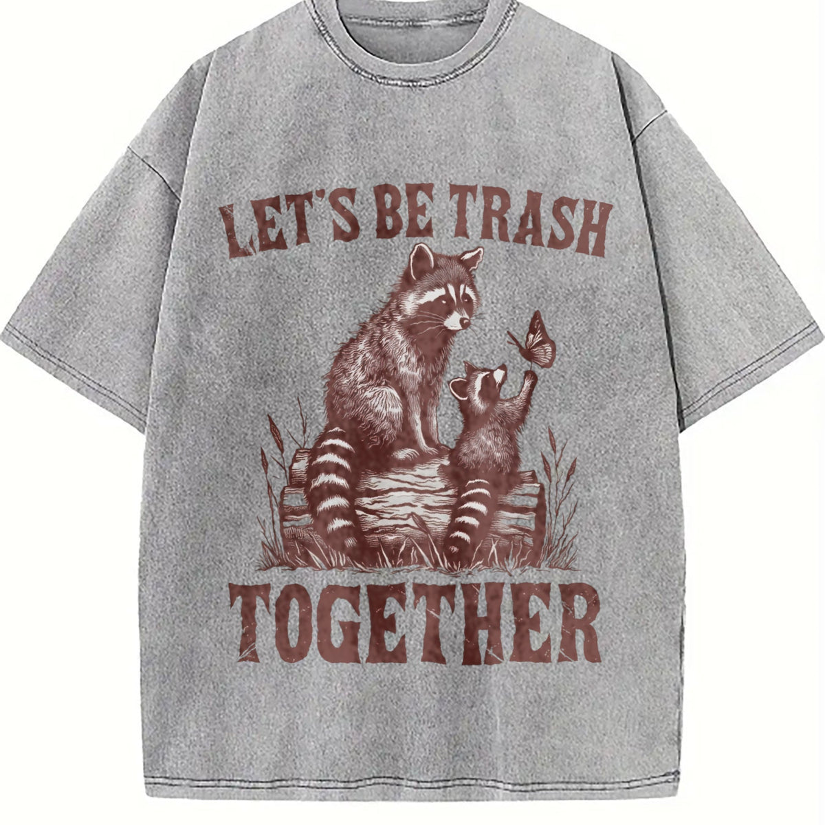 Let's Be Trash Together Raccoon 90s Vintage Washed T-Shirt product image 5