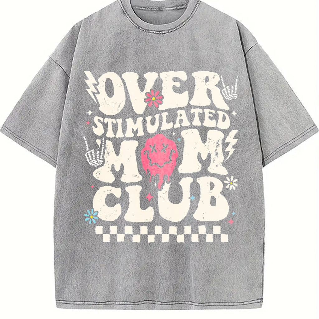 Overstimulated Mom Club Vintage Washed T-Shirt product image 5