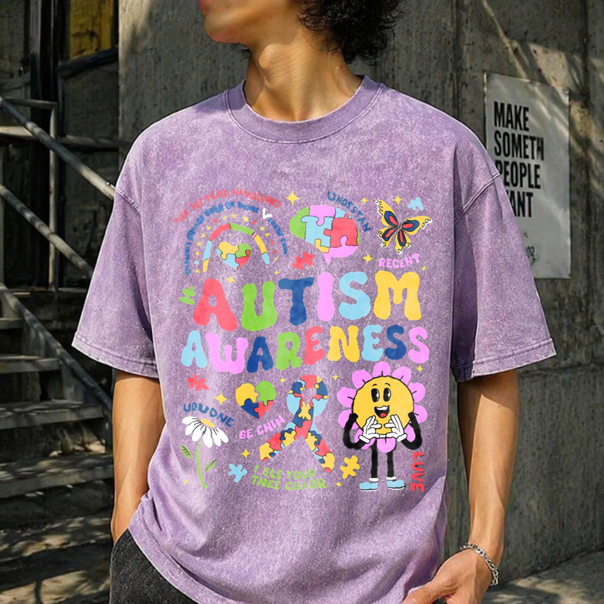 Autism Awareness Vintage Washed T-Shirt product image 13